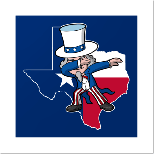 Texas Uncle Sam Texan 4th of July USA Patriotic Posters and Art